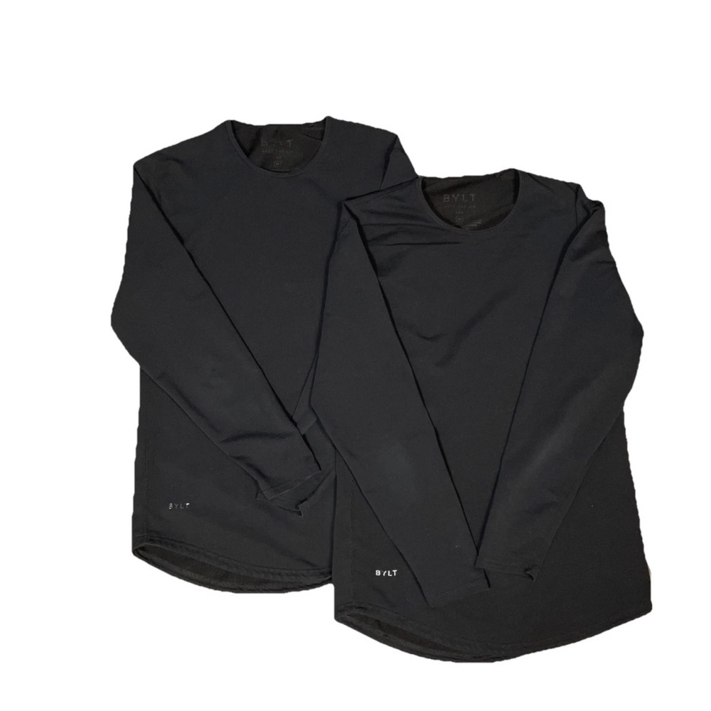 BYLT Lux Drop Cut Long Sleeve Lux Premium Basics Mens Size XSmall Black Lot Of 2